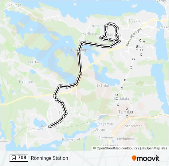 708 Bus Line Map