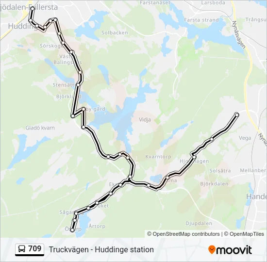 709 Bus Line Map