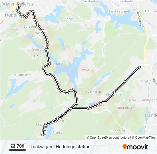 709 Bus Line Map