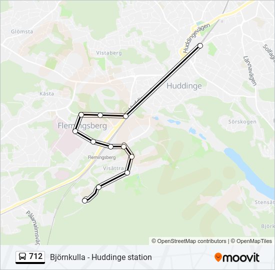 712 bus Line Map