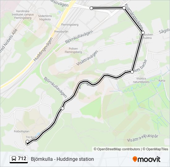 712 bus Line Map