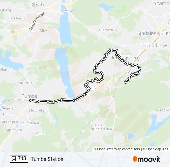 713 bus Line Map