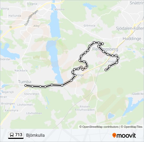 713 bus Line Map