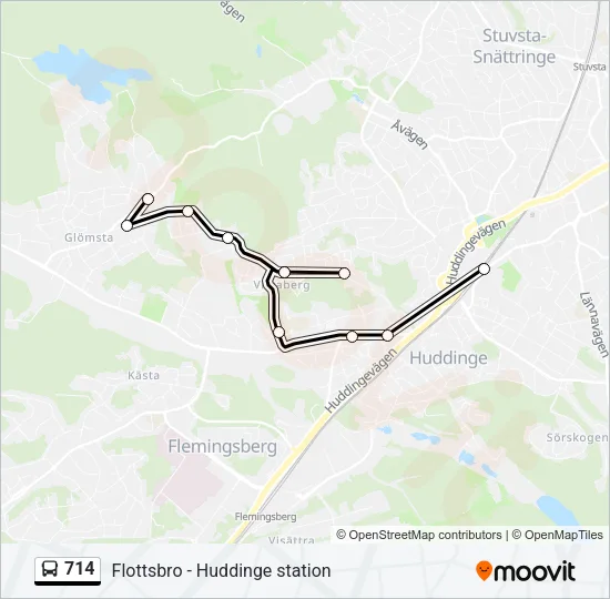 714 Bus Line Map