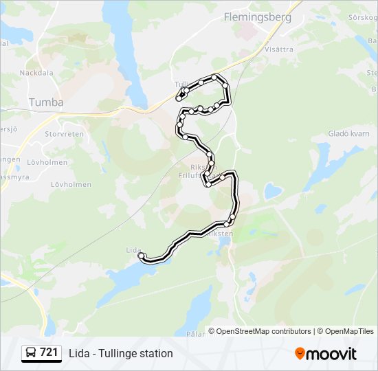 721 bus Line Map