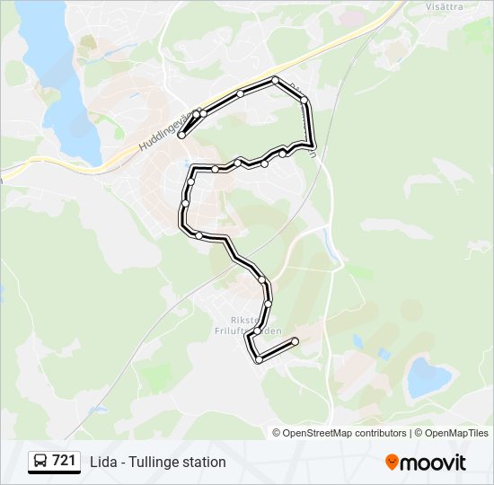 721 bus Line Map