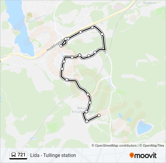 721 bus Line Map