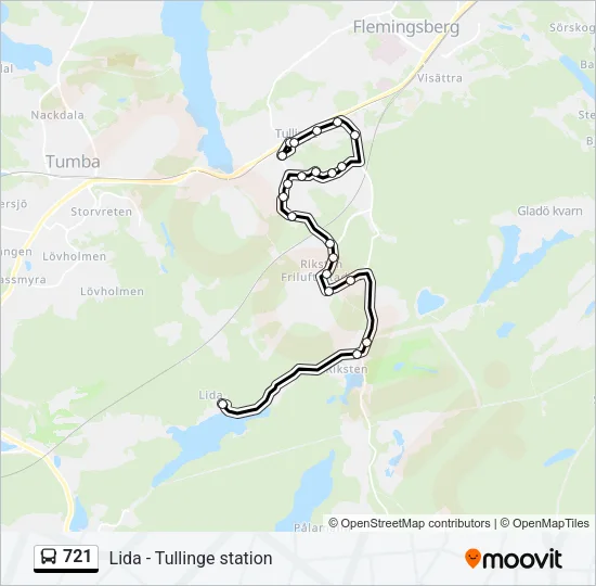 721 Bus Line Map