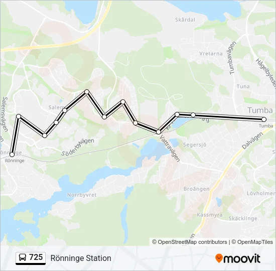 725 Bus Line Map