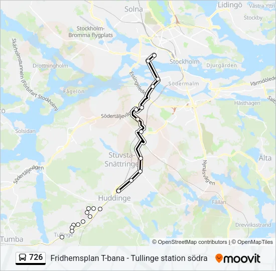 726 Bus Line Map