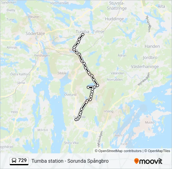 729 Bus Line Map