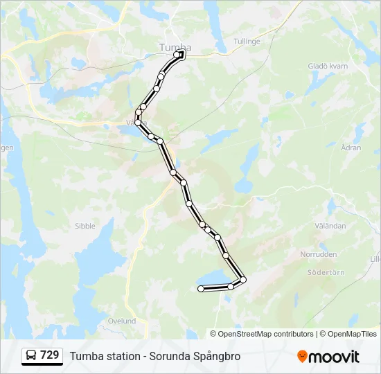729 Bus Line Map