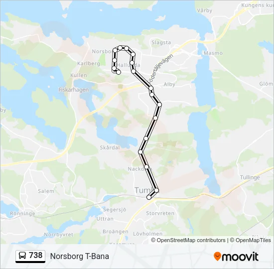 738 Bus Line Map