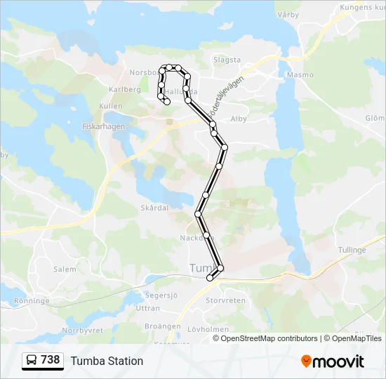 738 Bus Line Map