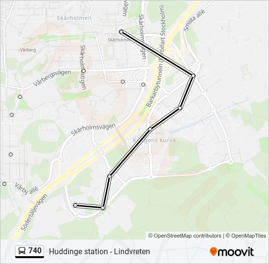 740 bus Line Map