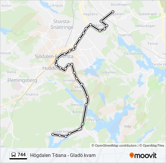 744 bus Line Map