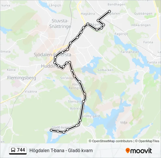 744 Bus Line Map