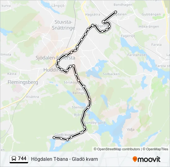 744 Bus Line Map