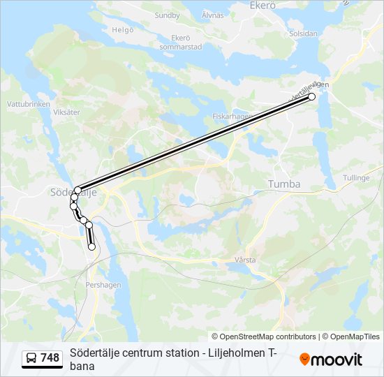 748 bus Line Map