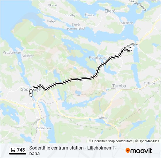 748 bus Line Map