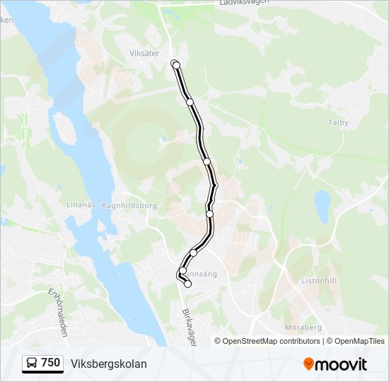 750 bus Line Map