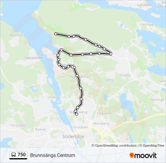 750 bus Line Map