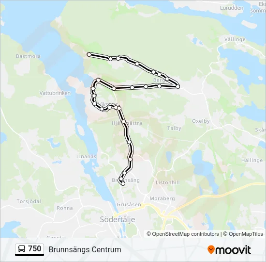 750 Bus Line Map