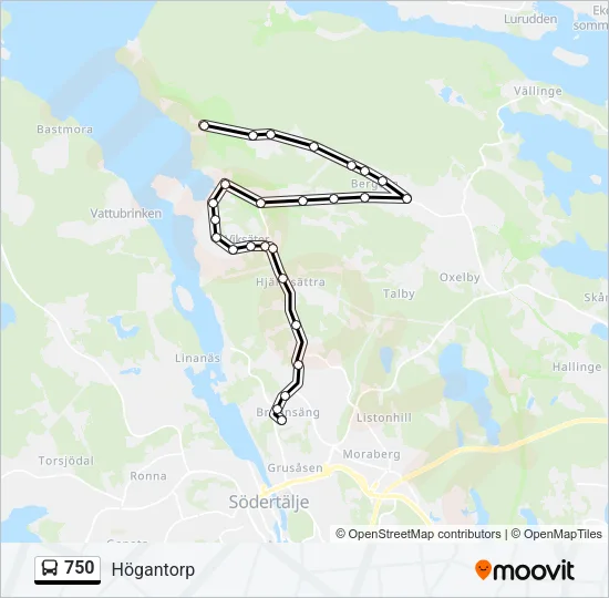 750 Bus Line Map