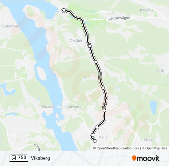 750 Bus Line Map
