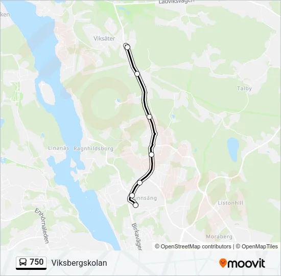 750 Bus Line Map