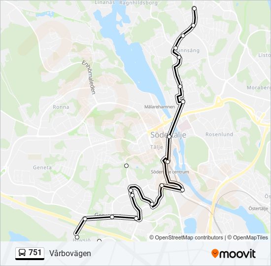 751 Route Schedules, Stops & Maps Vårbovägen (Updated)