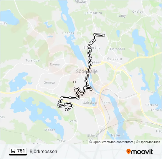 751 Bus Line Map