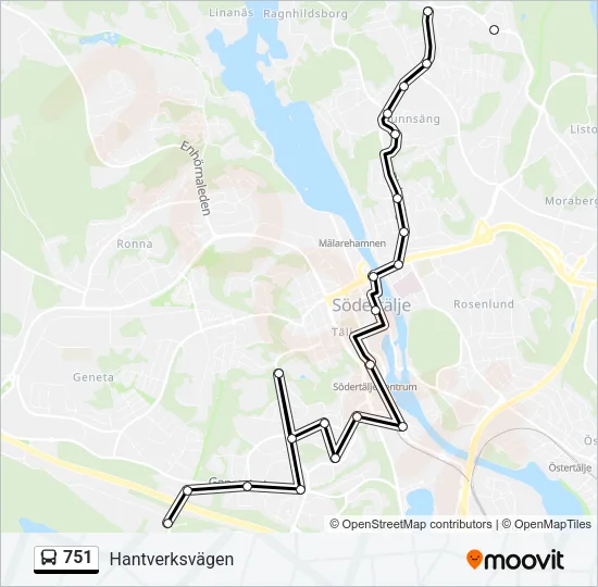 751 Bus Line Map