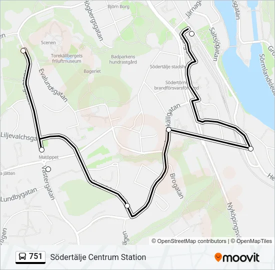 751 Bus Line Map
