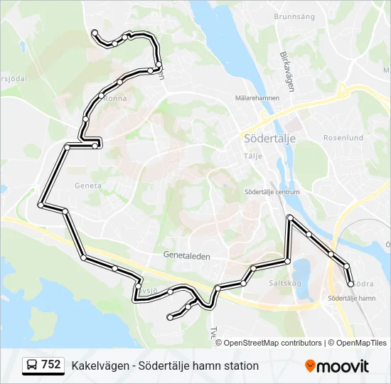 752 Bus Line Map