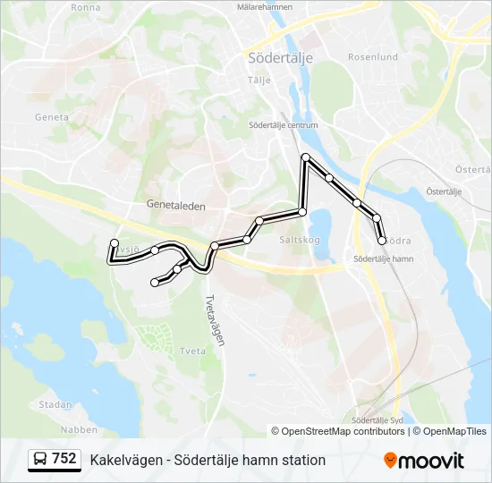 752 Bus Line Map