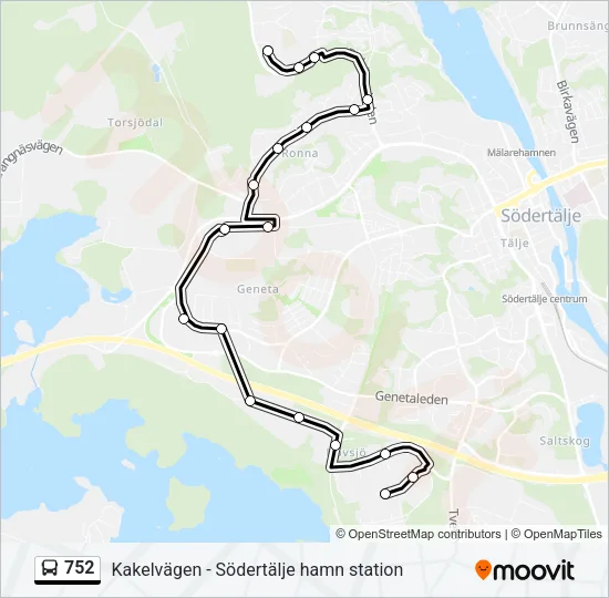 752 Bus Line Map
