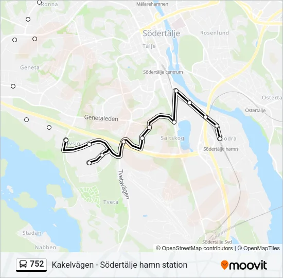 752 Bus Line Map