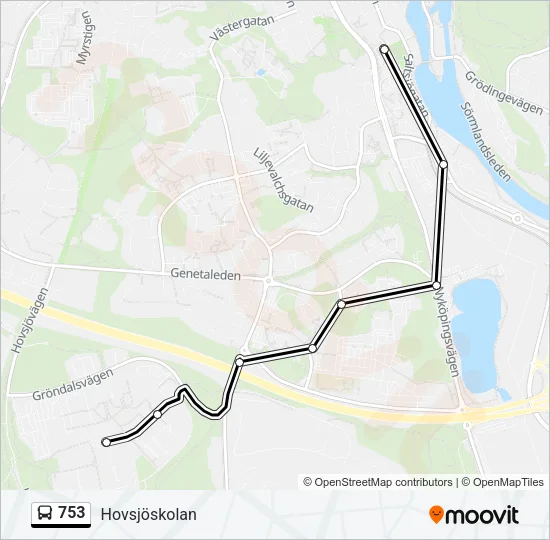 753 Bus Line Map