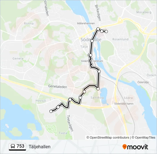 753 Bus Line Map