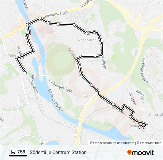 753 Bus Line Map