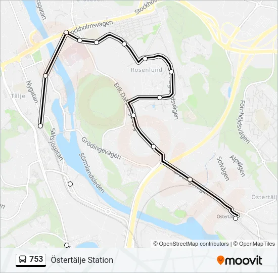 753 Bus Line Map
