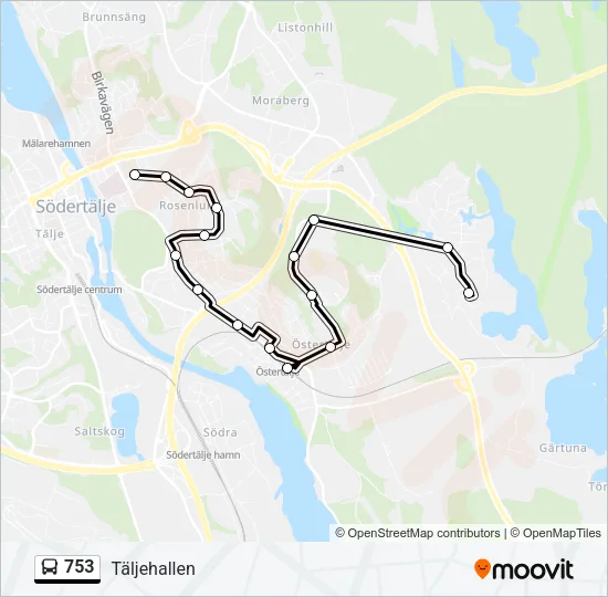 753 Bus Line Map