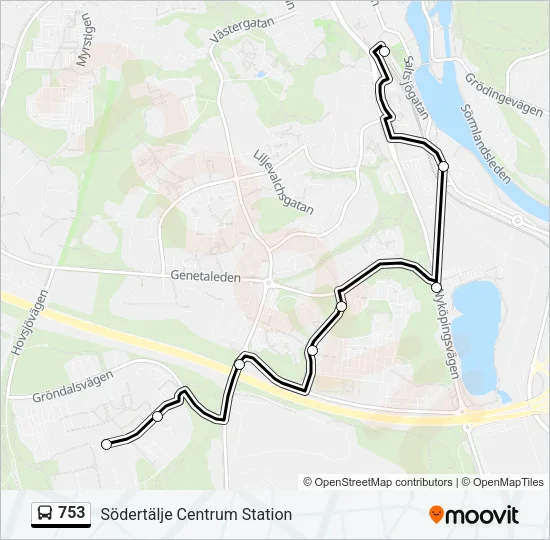 753 Bus Line Map