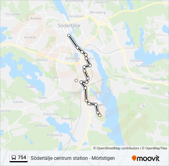 754 bus Line Map