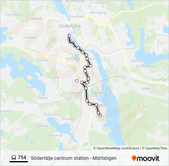 754 Bus Line Map