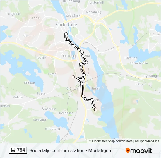 754 Bus Line Map
