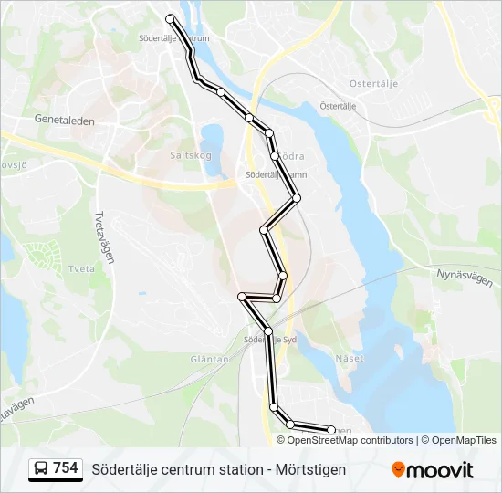 754 Bus Line Map