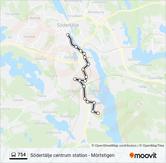 754 Bus Line Map