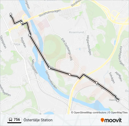 756 Bus Line Map